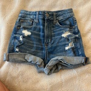 American Eagle high rise denim shorts, size:00